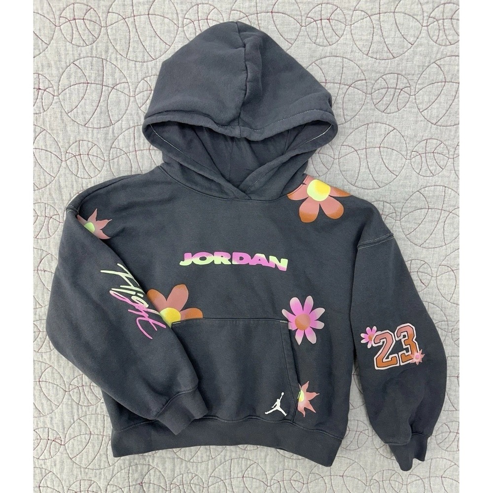 Jordan Nike Deloris‎ Flower Floral Hoodie / Girls Size Large 12-13Y